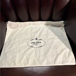 EUC Prada White Cotton Fabric Dust Bag